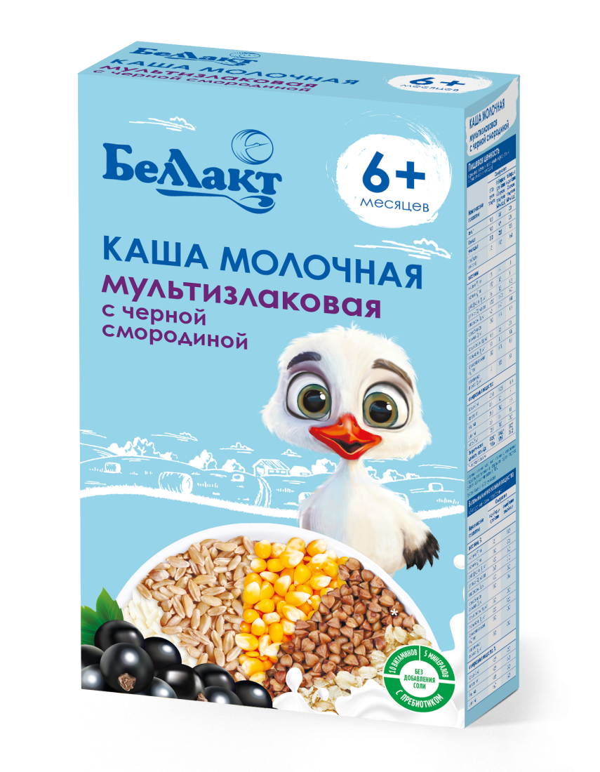 Каша сухая молочная быстрорастворимая для детского питания мультизлаковая с черной смородиной и пребиотиком